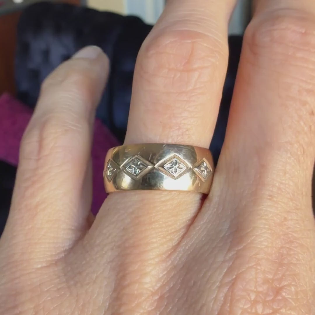 Victorian Patterned Wedding Band sold by Doyle and Doyle an antique and vintage jewelry boutique