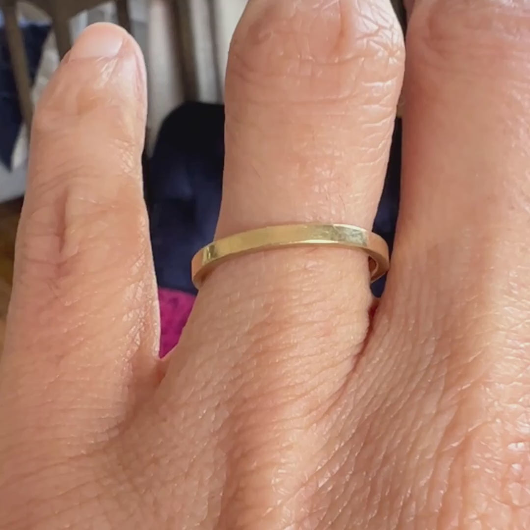 Vintage Square Stock Wedding Band sold by Doyle and Doyle an antique and vintage jewelry boutique