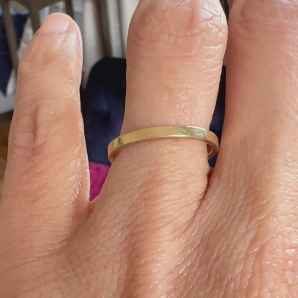 Vintage Square Stock Wedding Band sold by Doyle and Doyle an antique and vintage jewelry boutique