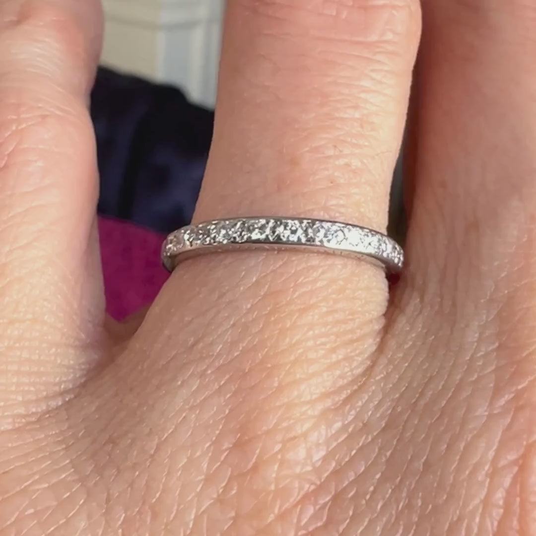 Art Deco Diamond Wedding Band Ring sold by Doyle and Doyle an antique and vintage jewelry boutique