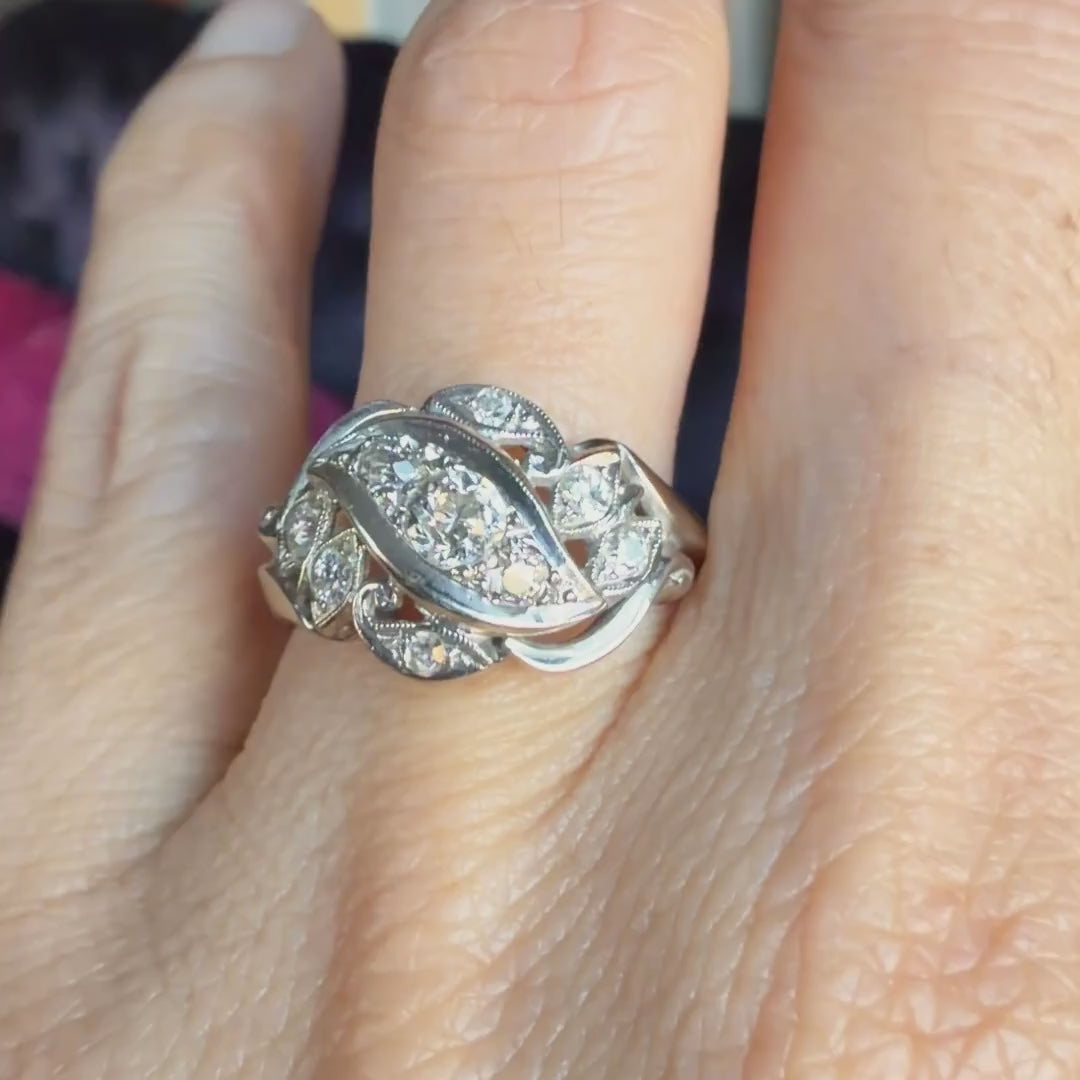 Vintage Retro Diamond Ring, Old Euro 0.20ct. sold by Doyle and Doyle an antique and vintage jewelry boutique