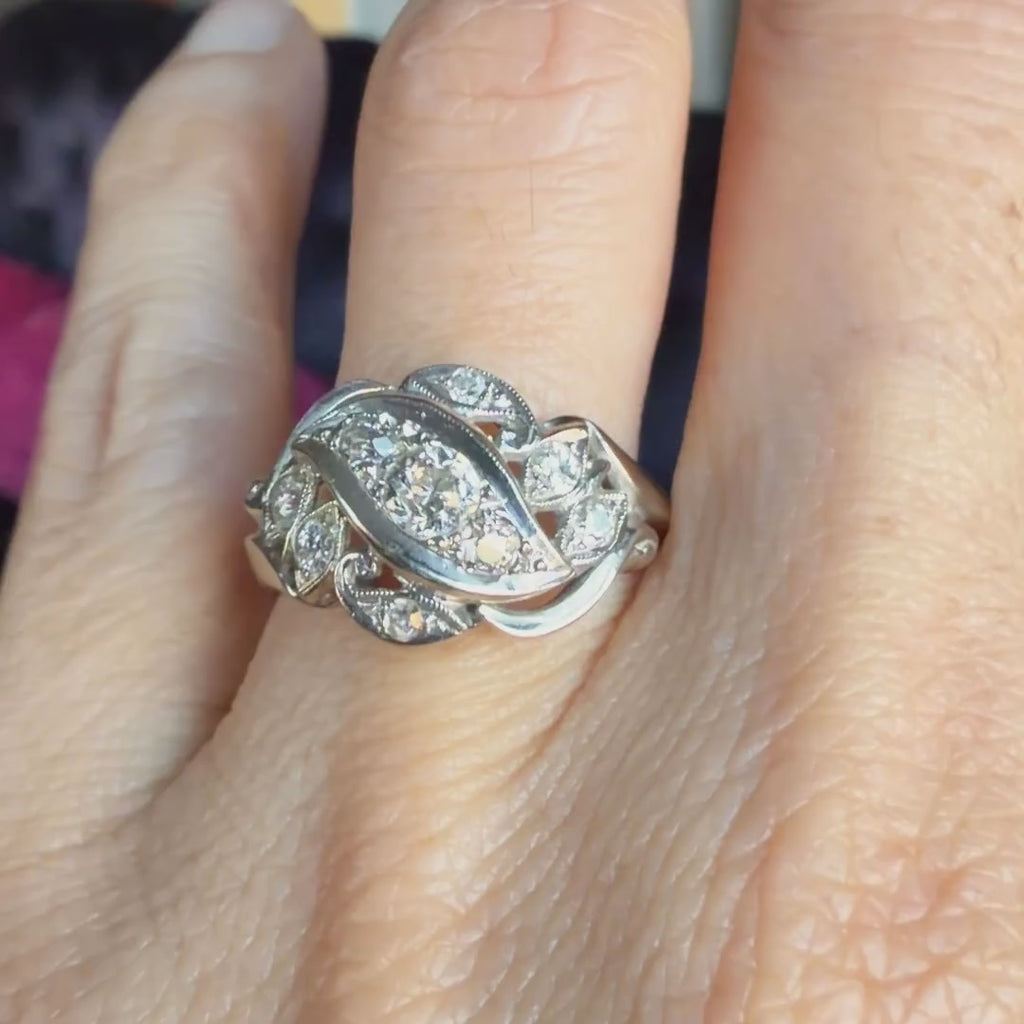 Vintage Retro Diamond Ring, Old Euro 0.20ct. sold by Doyle and Doyle an antique and vintage jewelry boutique