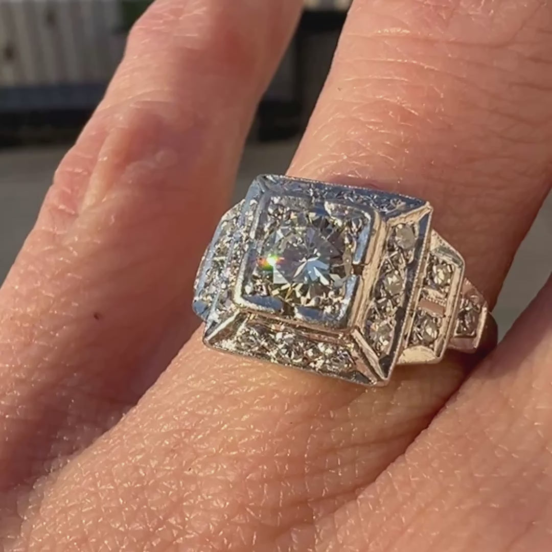 Vintage Diamond Engagement Ring, 0.35 ct. sold by Doyle and Doyle an antique and vintage jewelry boutique