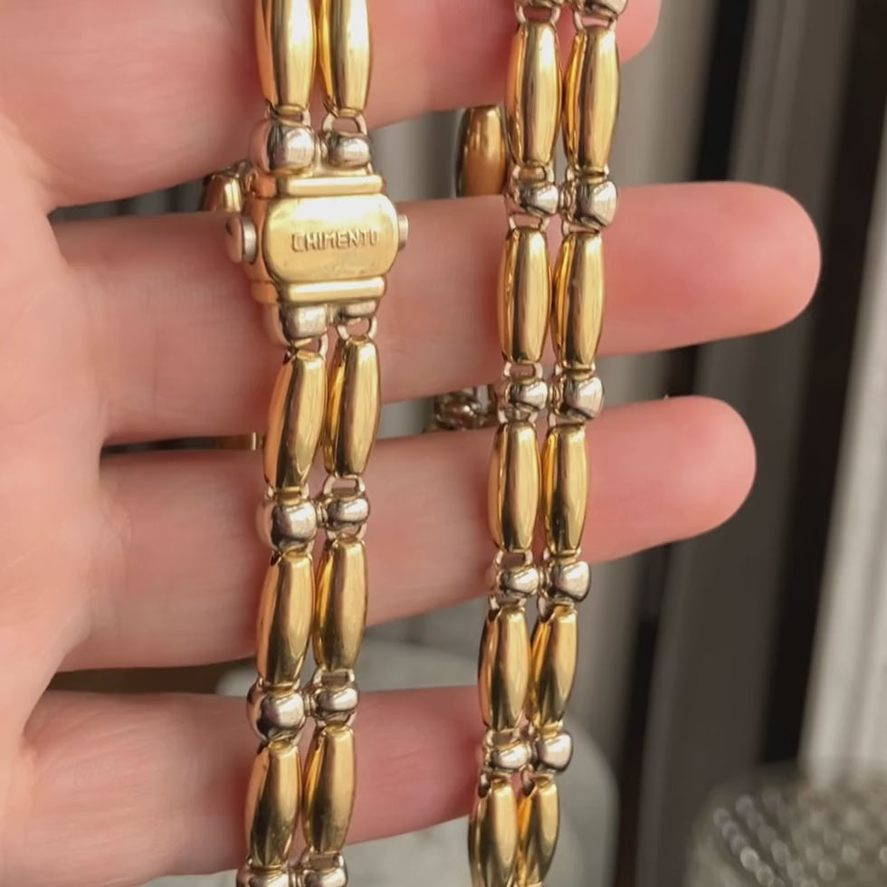 Vintage Two Tone Gold Collar Necklace signed Chimento, from Doyle & Doyle antique and vintage jewelry boutique