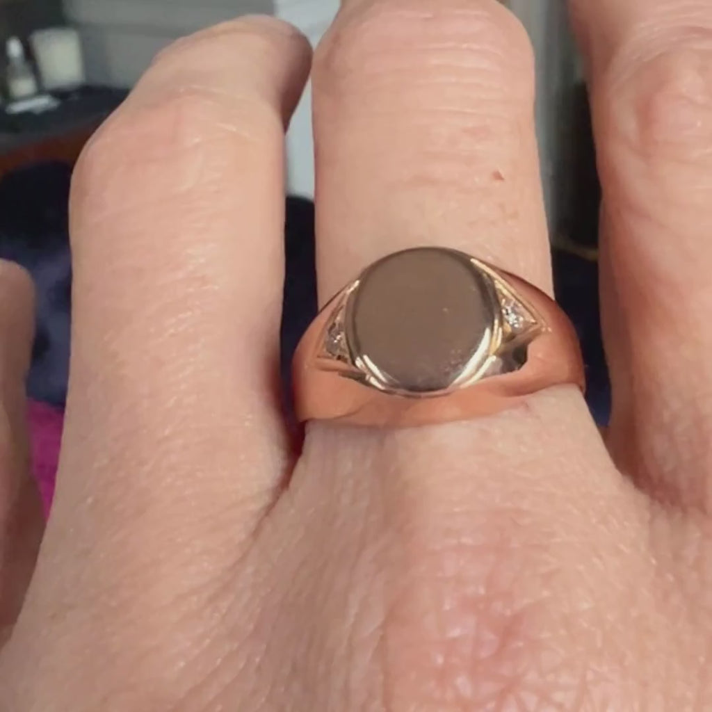 Vintage Signet Ring sold by Doyle and Doyle an antique and vintage jewelry boutique