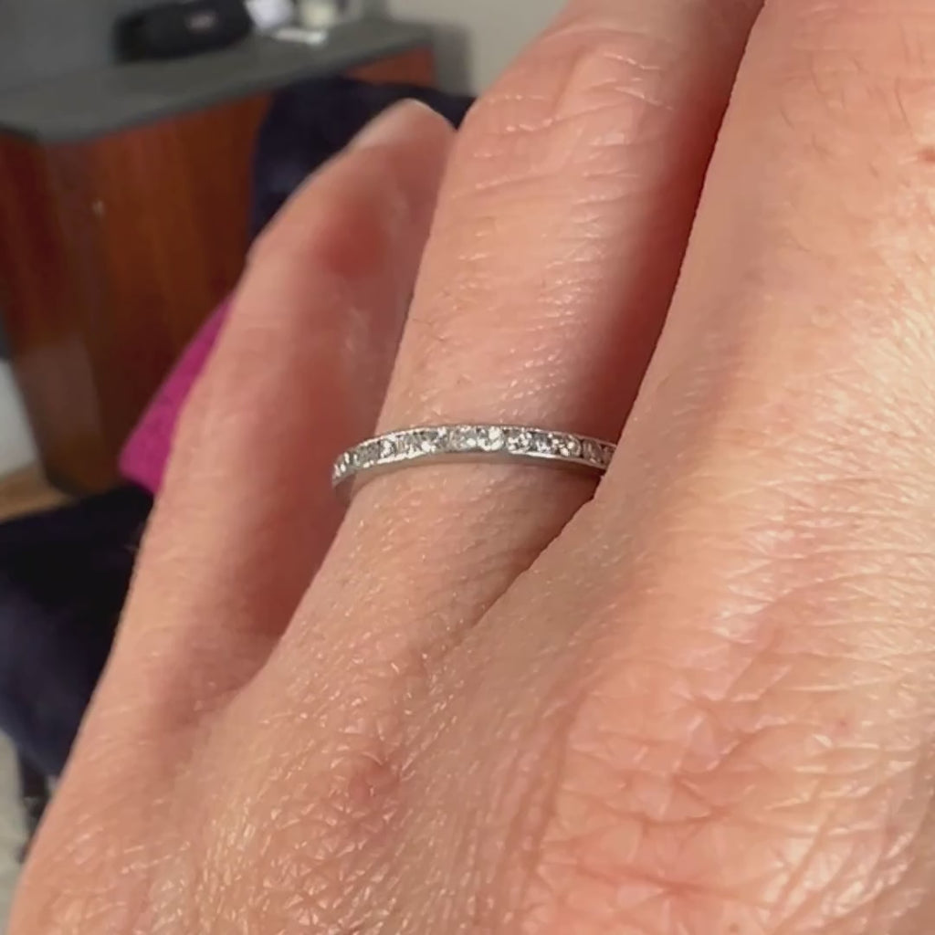 Art Deco Diamond Wedding Band Ring, Size 7. sold by Doyle and Doyle an antique and vintage jewelry boutique