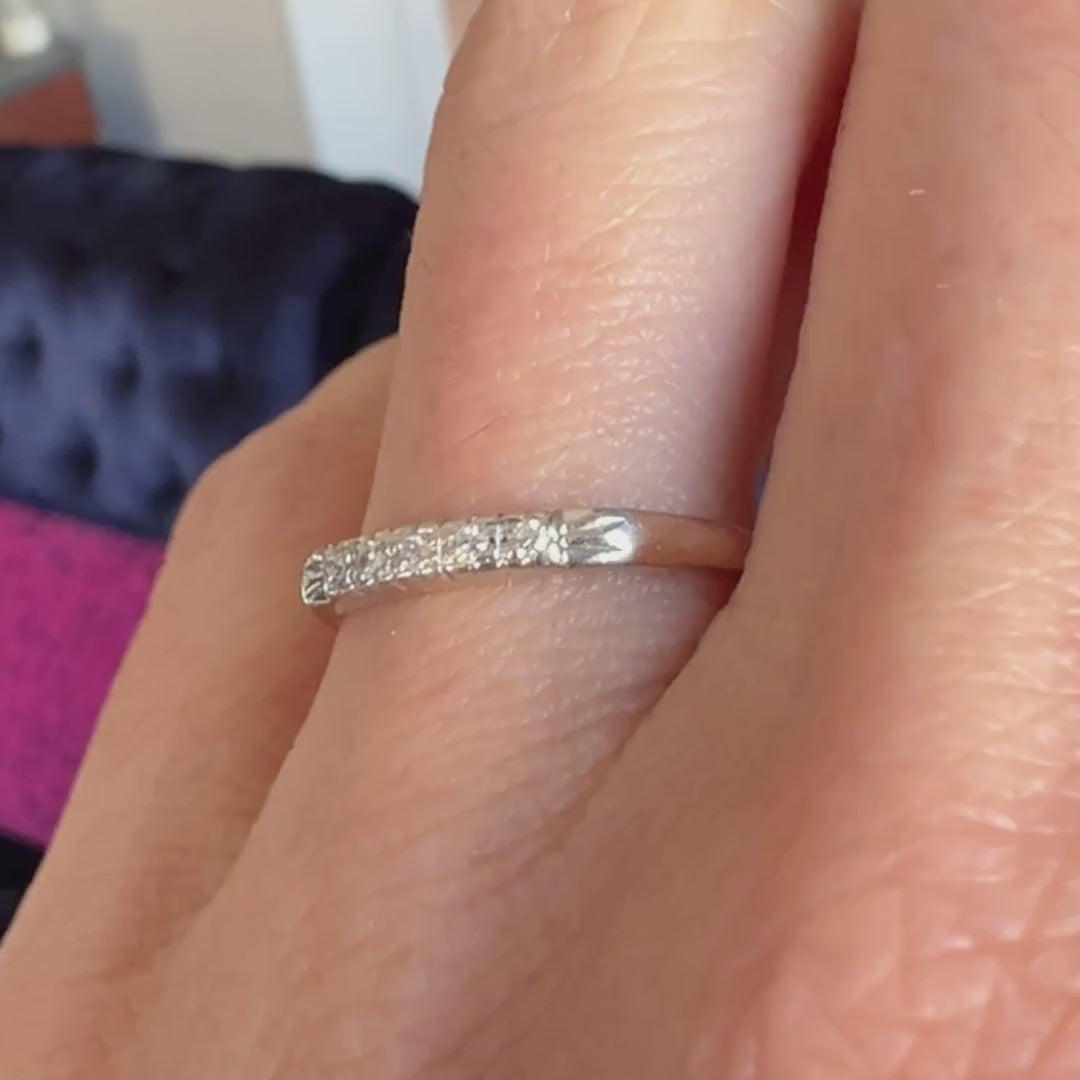 Vintage Diamond Wedding Band sold by Doyle and Doyle an antique and vintage jewelry boutique
