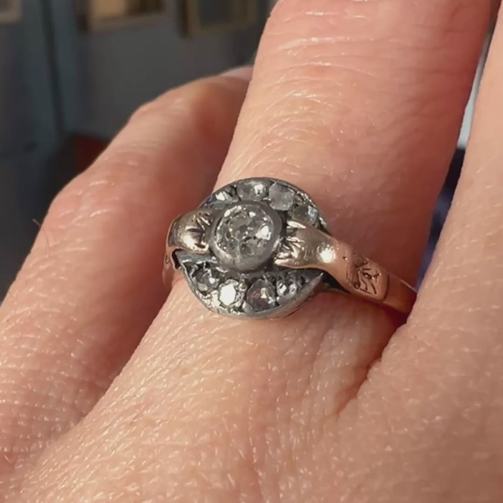 Art Deco Diamond Ring, Old Euro 0.15ct. sold by Doyle and Doyle an antique and vintage jewelry boutique