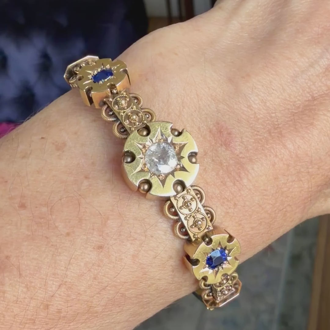 Sapphire Bracelet sold by Doyle and Doyle an antique and vintage jewelry boutique