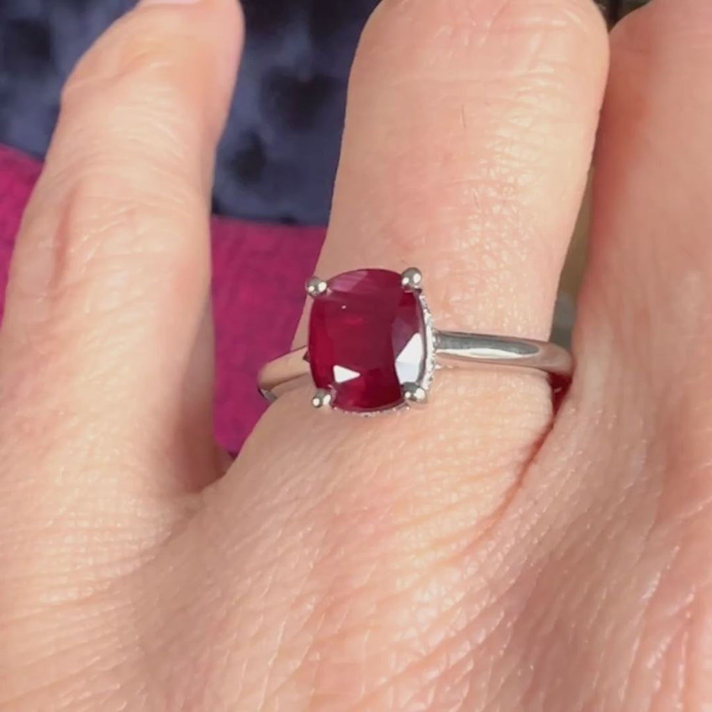 Vintage Ruby & Diamond Ring sold by Doyle and Doyle an antique and vintage jewelry boutique