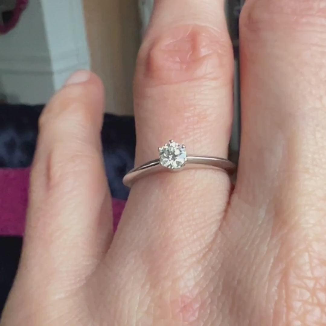 Vintage Tiffany & Co Engagement Ring, RBC 0.23ct. sold by Doyle and Doyle an antique and vintage jewelry boutique