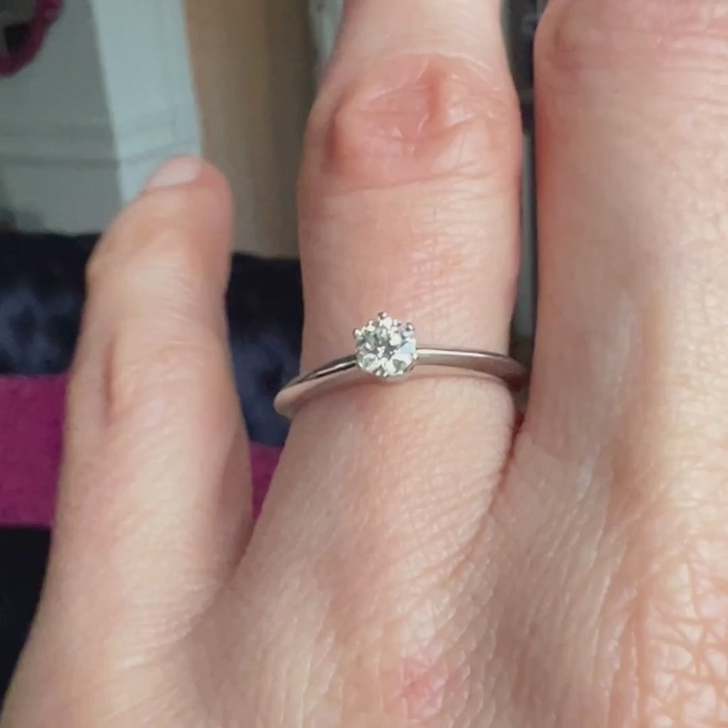 Vintage Tiffany & Co Engagement Ring, RBC 0.23ct. sold by Doyle and Doyle an antique and vintage jewelry boutique