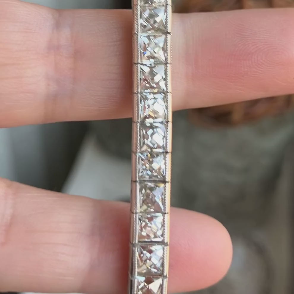 Vintage Tiffany & Co French Cut Diamond Tennis Bracelet, from Doyle & Doyle antique and vintage jewelry boutique