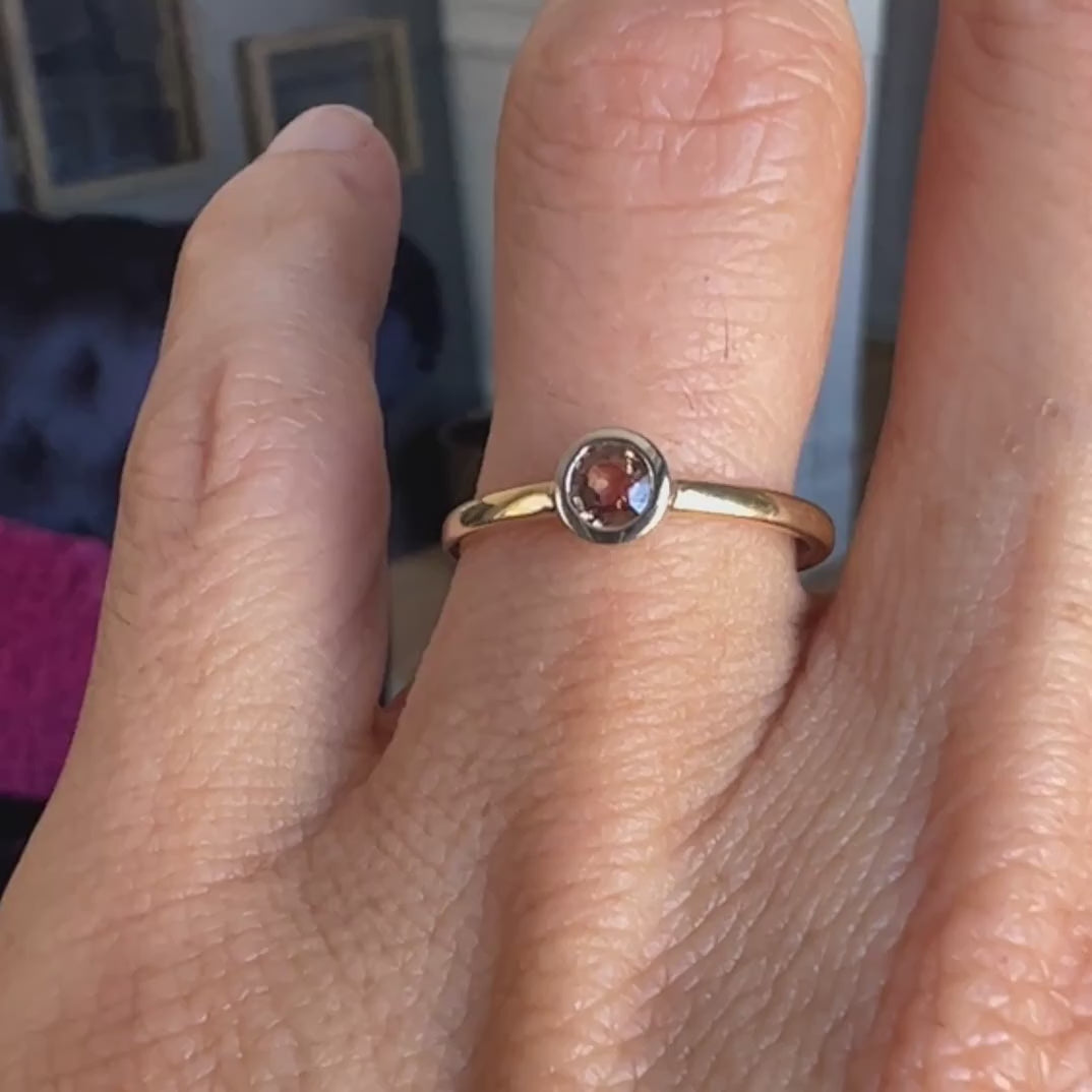 Bezel Set Orange Sapphire Gold Ring, from the Heirloom by Doyle & Doyle collection