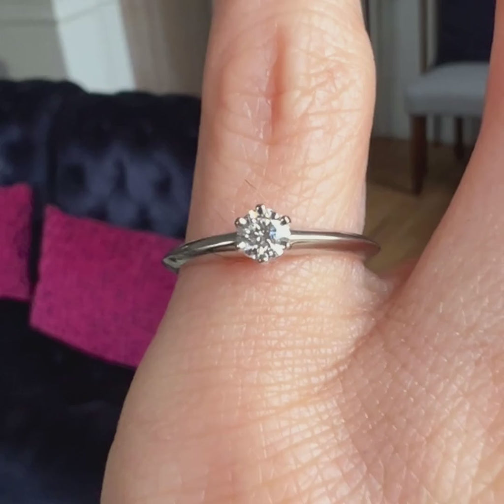 Vintage Tiffany & Co Engagement Ring, RBC 0.20ct. sold by Doyle and Doyle an antique and vintage jewelry boutique