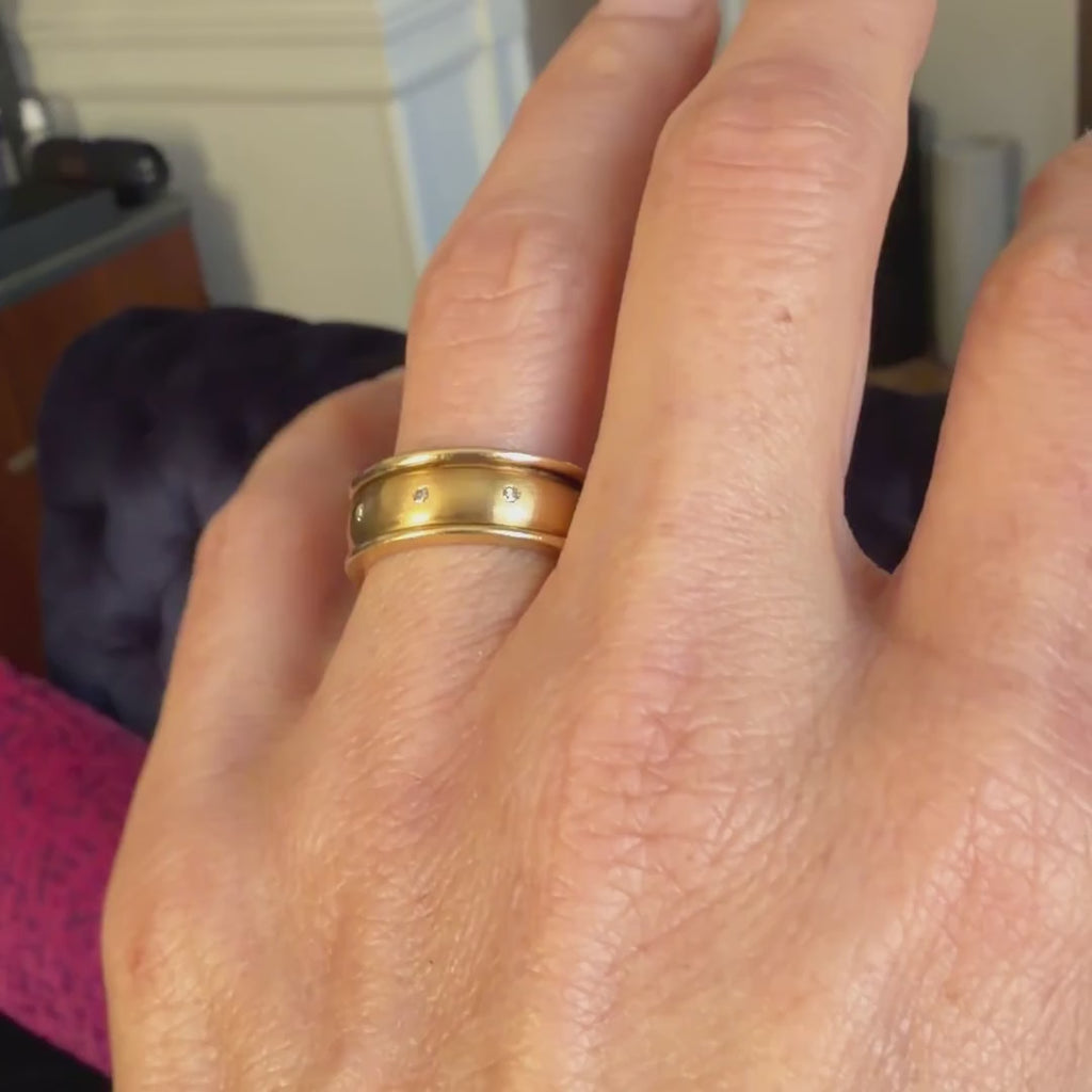 Vintage Diamond Wedding Band sold by Doyle and Doyle an antique and vintage jewelry boutique