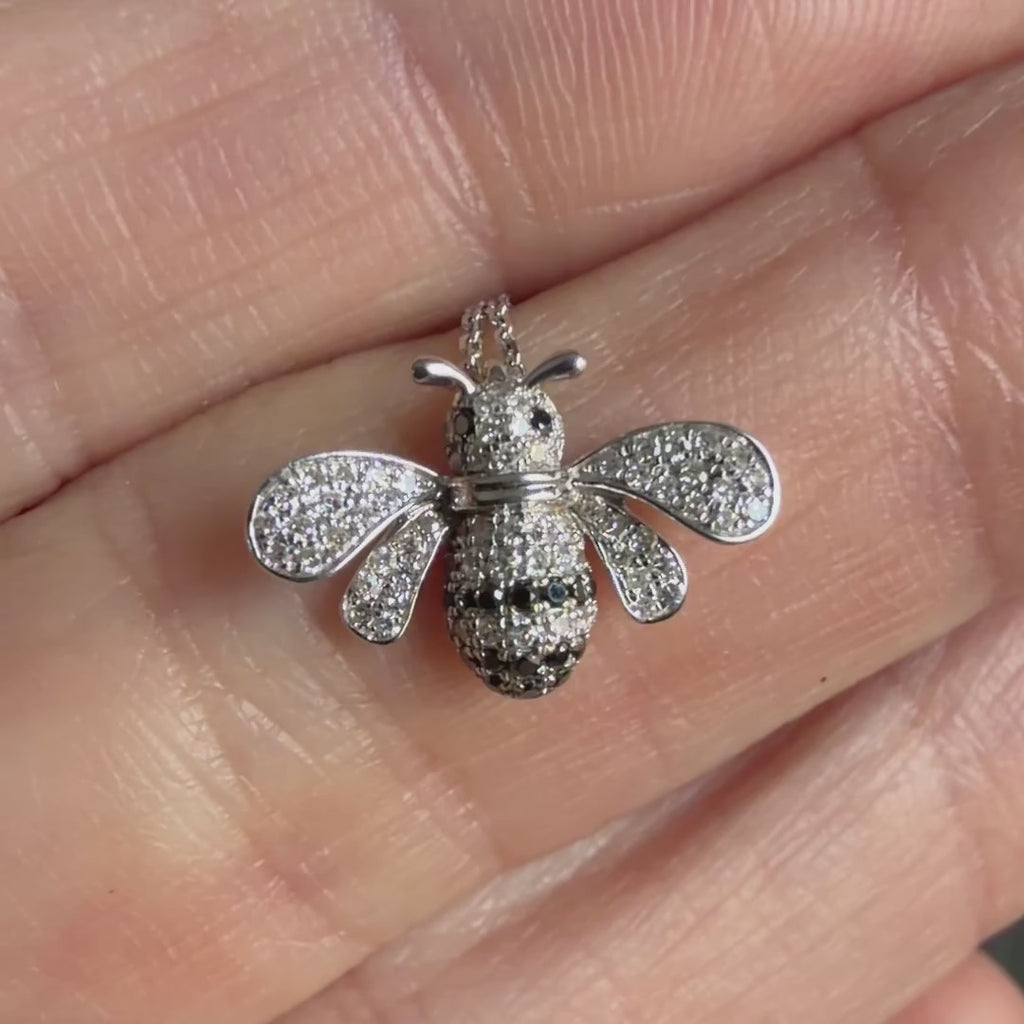 Vintage Diamond Bee Pendant sold by Doyle and Doyle an antique and vintage jewelry boutique
