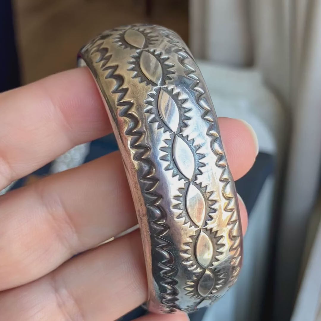 Vintage Navajo W. Tahe Cuff Bracelet