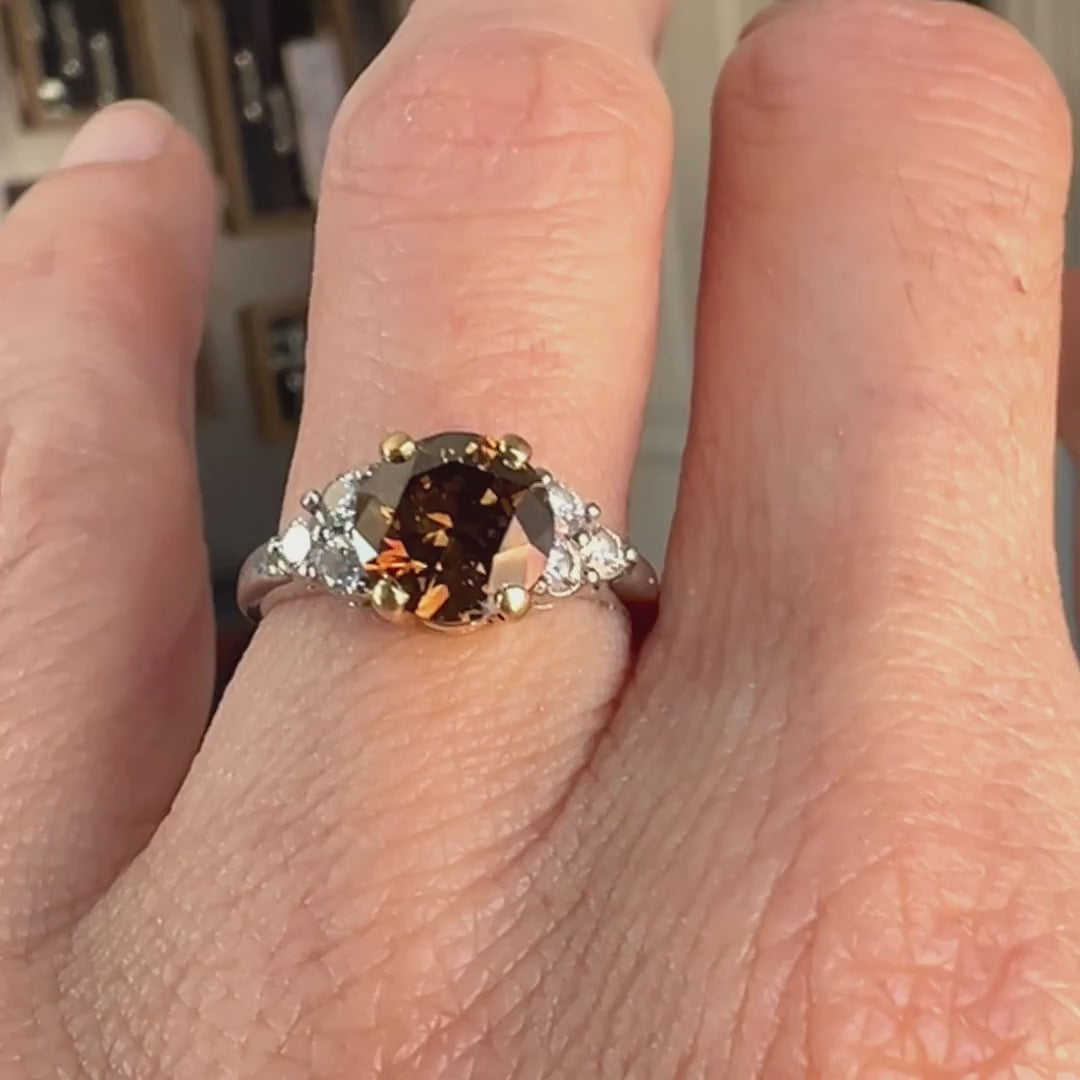 Vintage Fancy Brown Diamond Engagement Ring, from Doyle & Doyle antique and vintage jewelry boutique