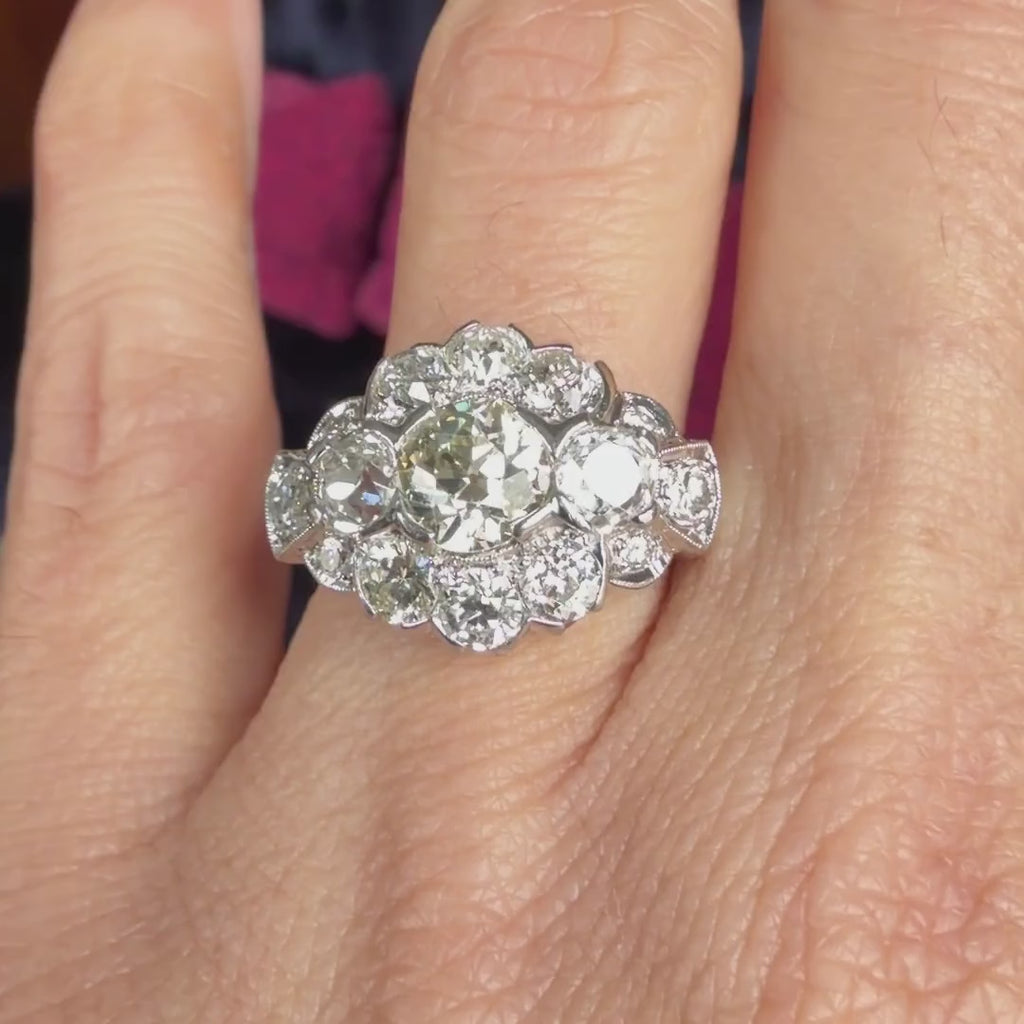 Art Deco Diamond Engagement Ring, Old Euro 1.20ct sold by Doyle and Doyle an antique and vintage jewelry boutique
