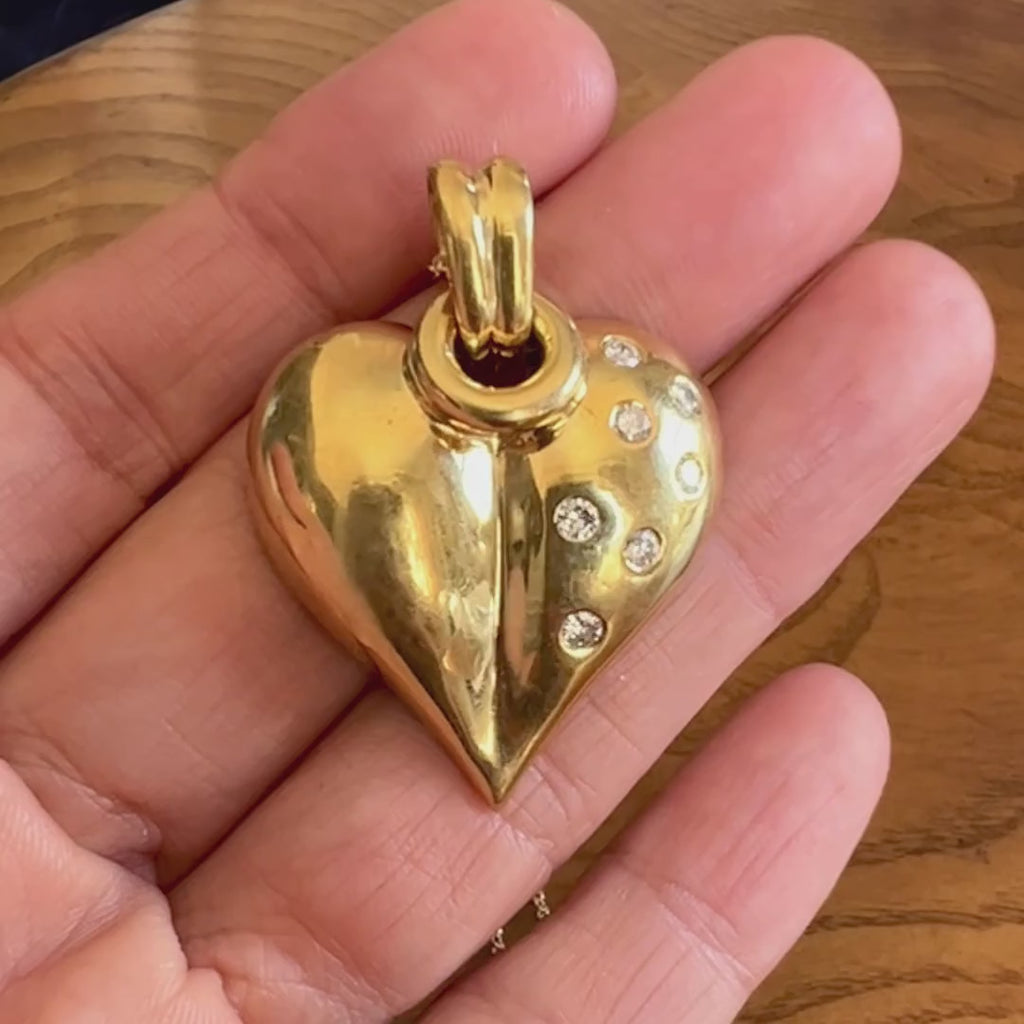 Vintage Diamond Heart Pendant sold by Doyle and Doyle an antique and vintage jewelry boutique