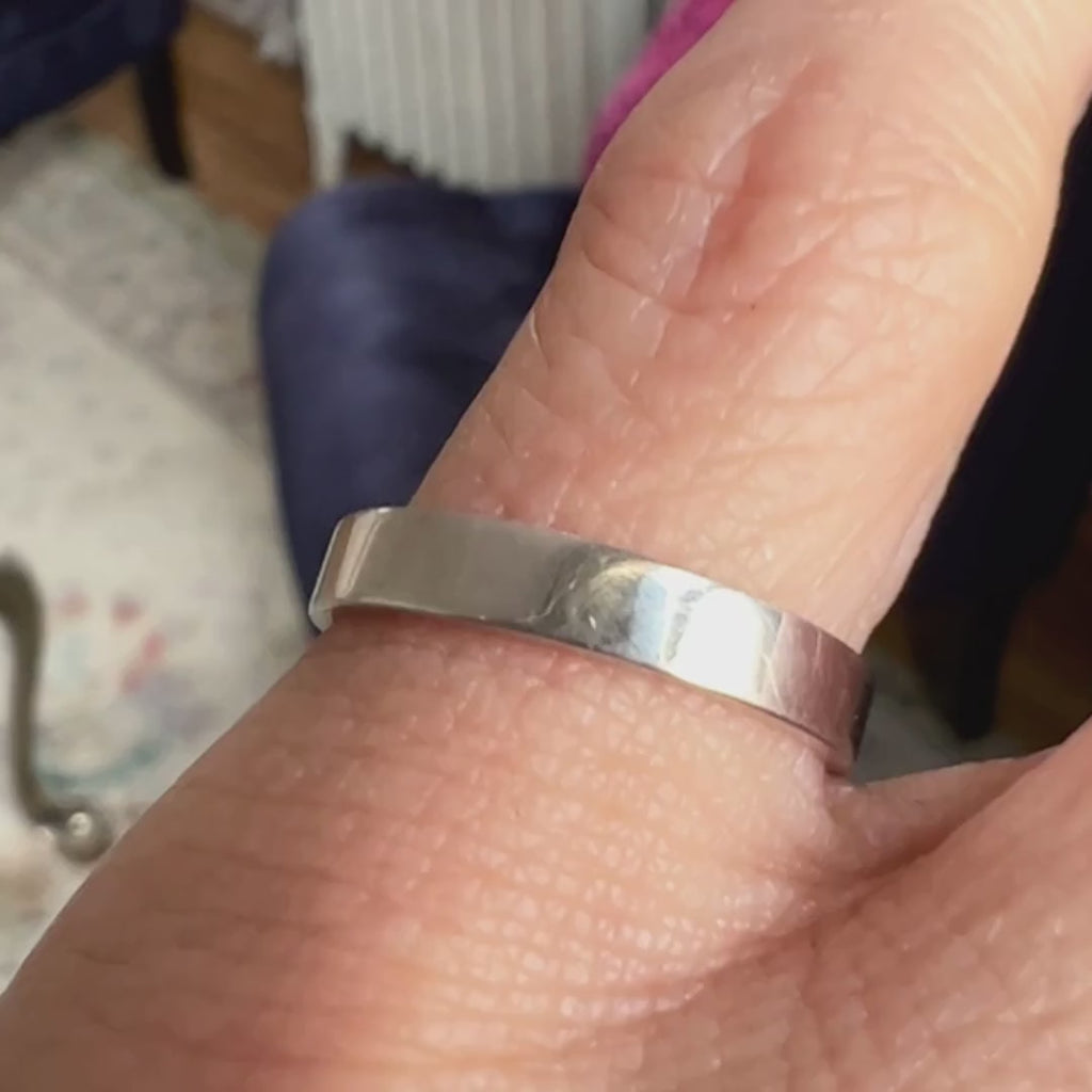 Flat Gold Band with a bright polish sold by Doyle and Doyle an antique and vintage jewelry boutique