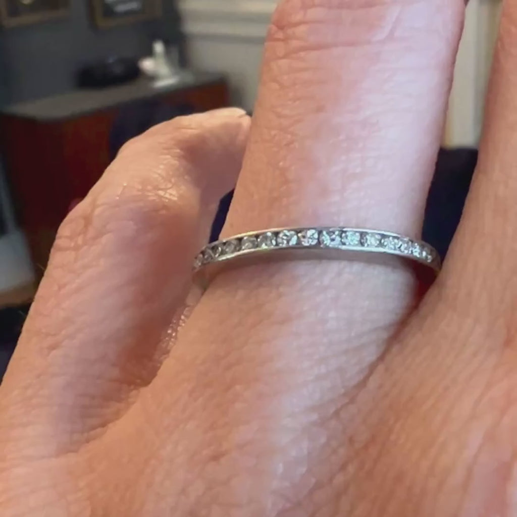 Vintage Diamond Eternity Wedding Band Ring sold by Doyle and Doyle an antique and vintage jewelry boutique