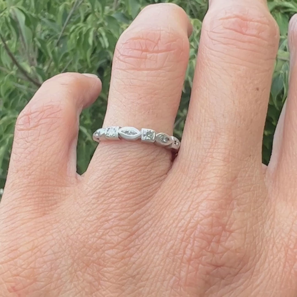 Vintage Marquise Diamond Band sold by Doyle and Doyle an antique and vintage jewelry boutique