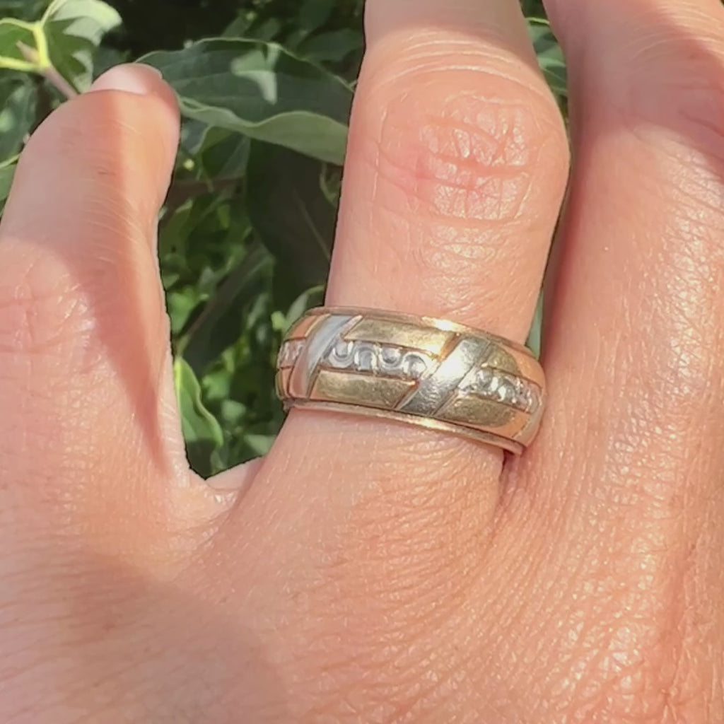 Vintage Two-toned Wedding Band sold by Doyle and Doyle an antique and vintage jewelry boutique