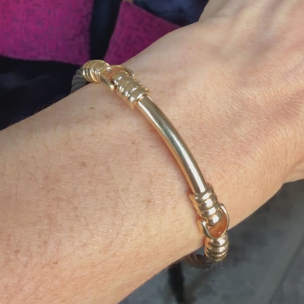 Vintage Gold & Silver Cable Bracelet, sold by Doyle & Doyle antique and vintage jewelry boutique