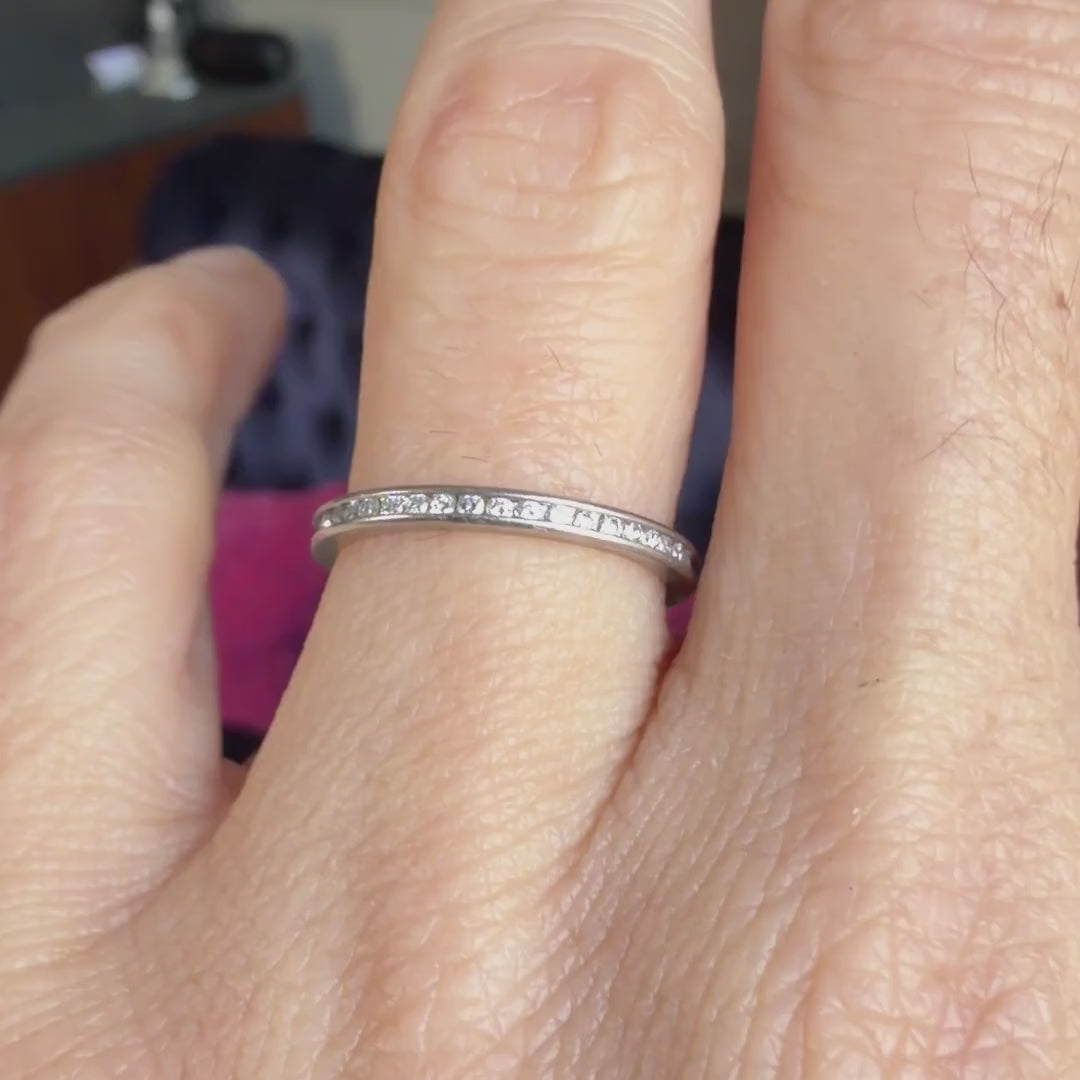 Vintage Diamond Eternity Band Ring sold by Doyle and Doyle an antique and vintage jewelry boutique