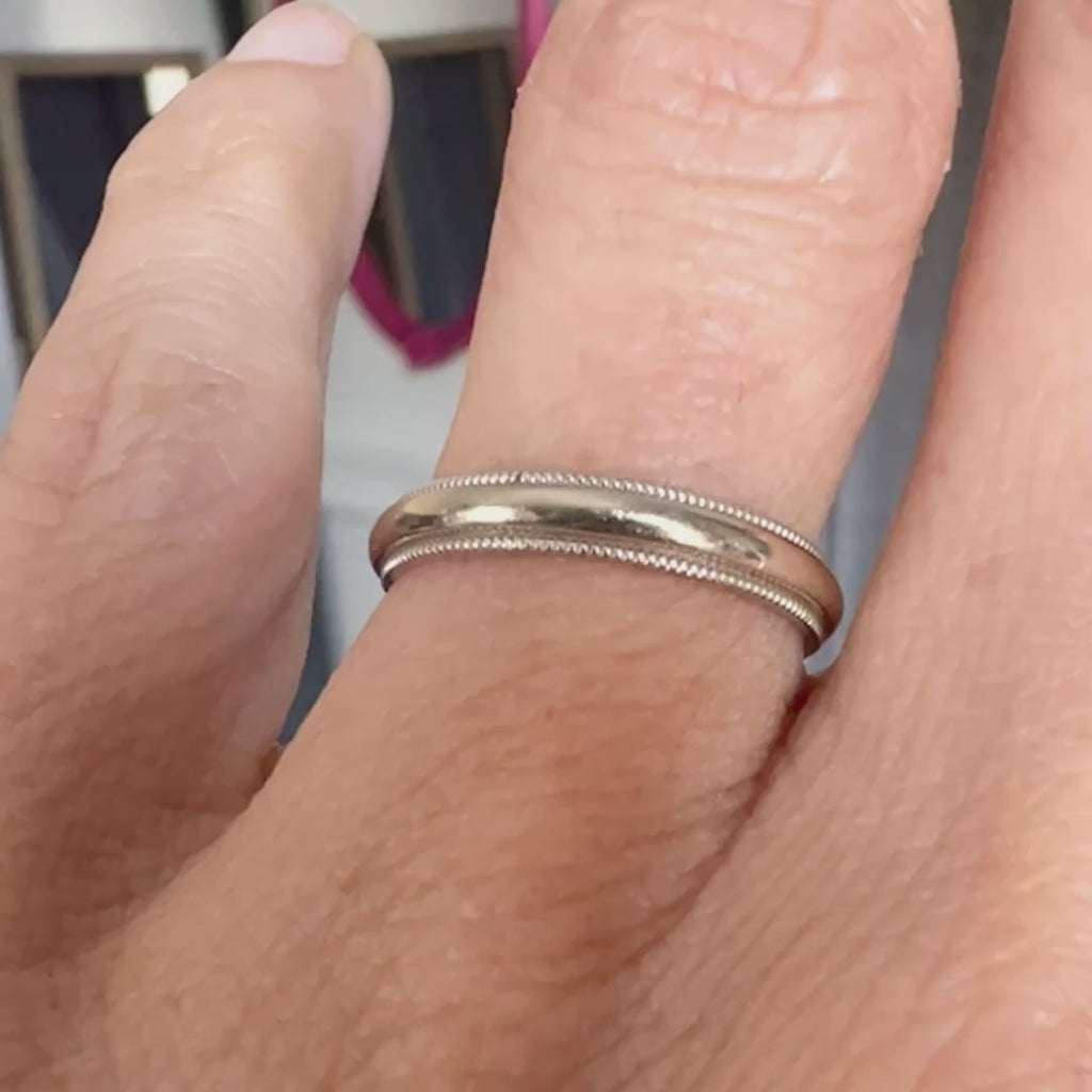 Estate Millegrained Wedding Band sold by Doyle and Doyle an antique and vintage jewelry boutique