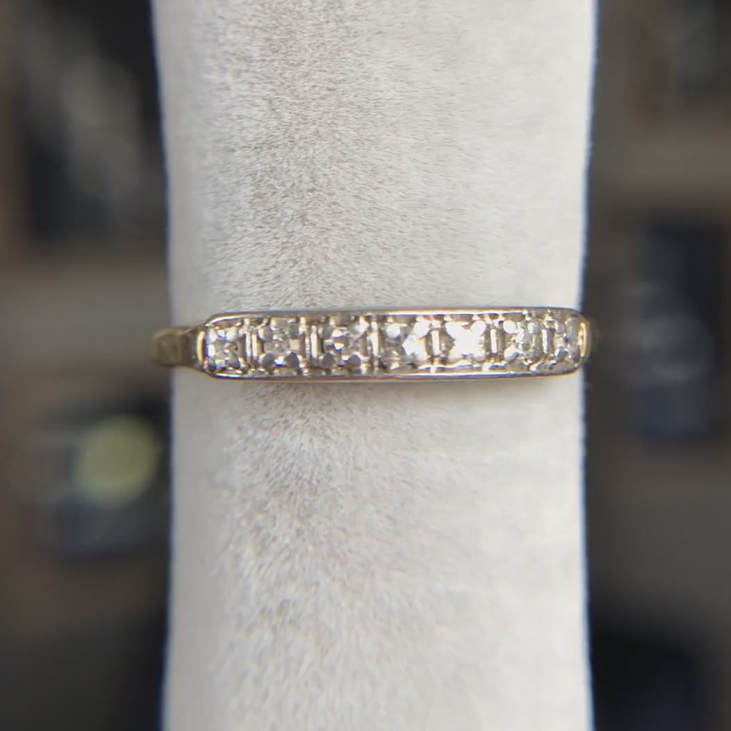 Vintage Two Toned Diamond Band Ring, from Doyle & Doyle antique and vintage jewelry boutique