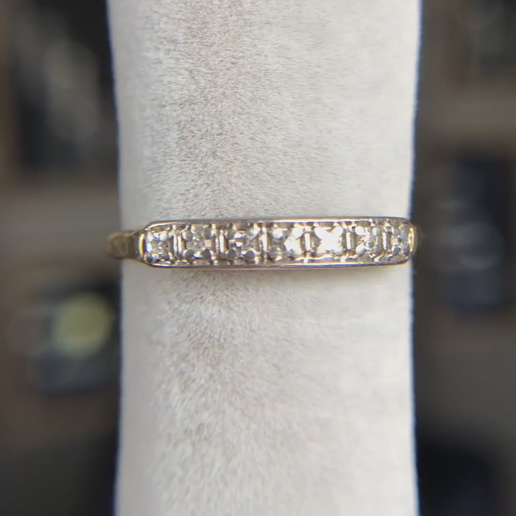 Vintage Two Toned Diamond Band Ring, from Doyle & Doyle antique and vintage jewelry boutique