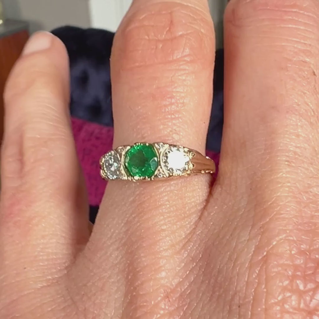 Vintage Emerald & Diamond Ring, sold by Doyle & Doyle antique and vintage jewelry boutique