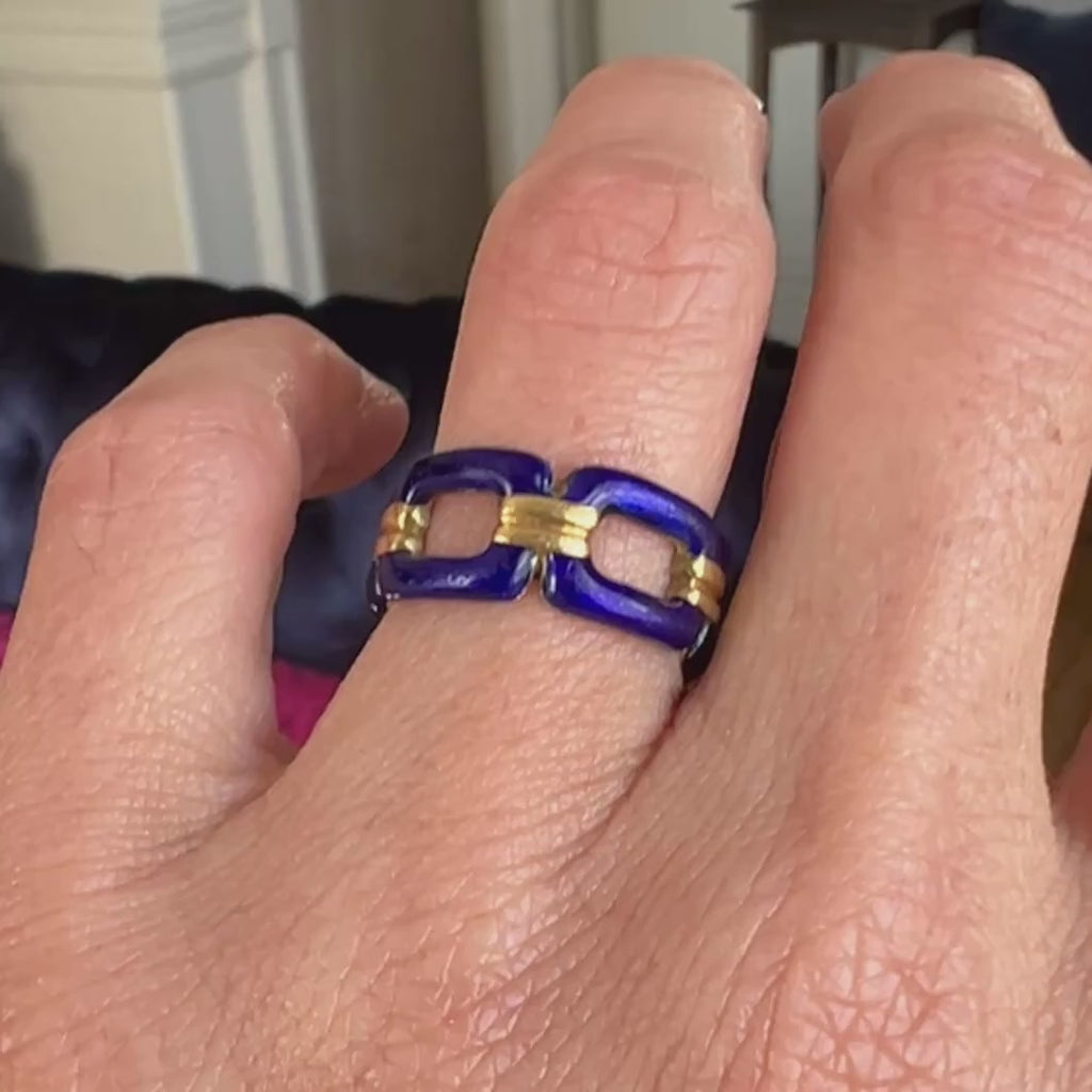 Vintage Enamel Openwork Band sold by Doyle and Doyle an antique and vintage jewelry boutique