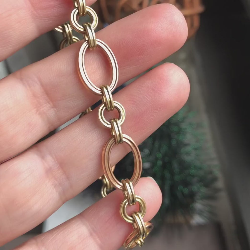 Retro Two Toned Bracelet sold by Doyle and Doyle an antique and vintage jewelry boutique