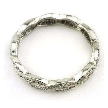 Crossover Twist Diamond Eternity Wedding Band