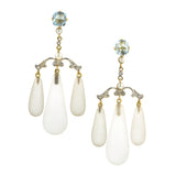 Aqua, Diamond, Pearl & Rock Crystal Girandole Earrings:: Doyle & Doyle
