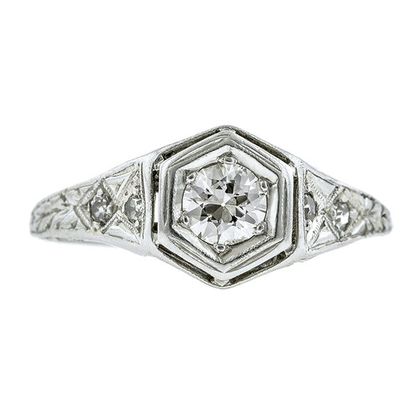 Art Deco Diamond Engagement Ring, TRB 0.24ct:: Doyle & Doyle