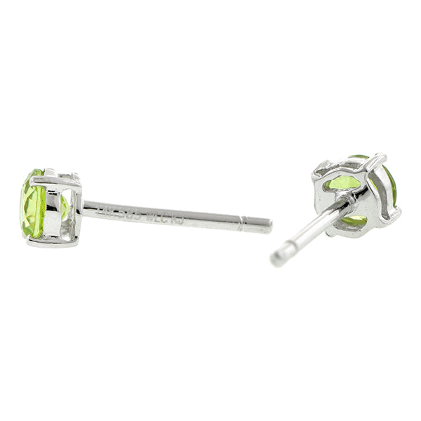 Peridot stud earrings, RBC; 0.52ctw:: Doyle & Doyle