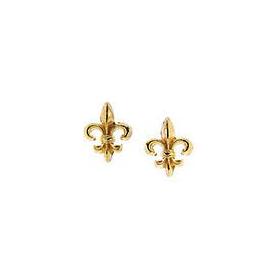 Fleur de Lis Gold Stud Earrings, Heirloom by Doyle & Doyle collection