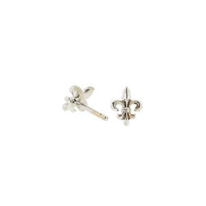 Fleur de Lis White Gold Stud Earrings, Heirloom by Doyle & Doyle collection