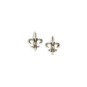 Fleur de Lis White Gold Stud Earrings, Heirloom by Doyle & Doyle collection