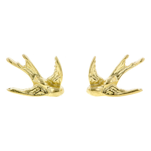 Gold Swallow Stud Earrings, Heirloom by Doyle & Doyle collection