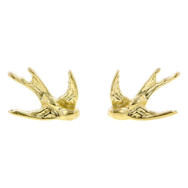 Gold Swallow Stud Earrings, Heirloom by Doyle & Doyle collection