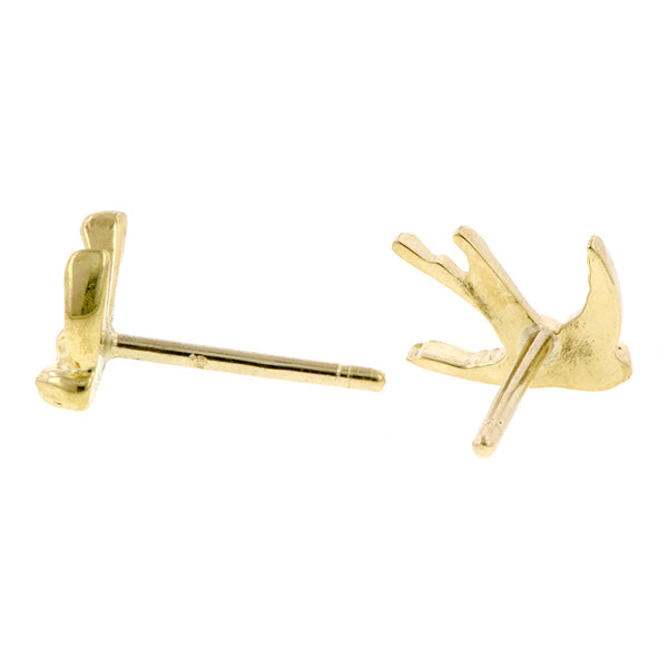 Gold Swallow Stud Earrings, Heirloom by Doyle & Doyle collection