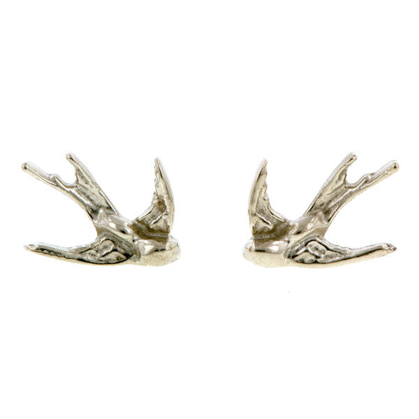 White Gold Swallow Stud Earrings, Heirloom by Doyle & Doyle collection