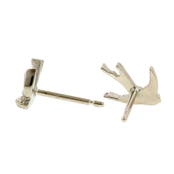 White Gold Swallow Stud Earrings, Heirloom by Doyle & Doyle collection