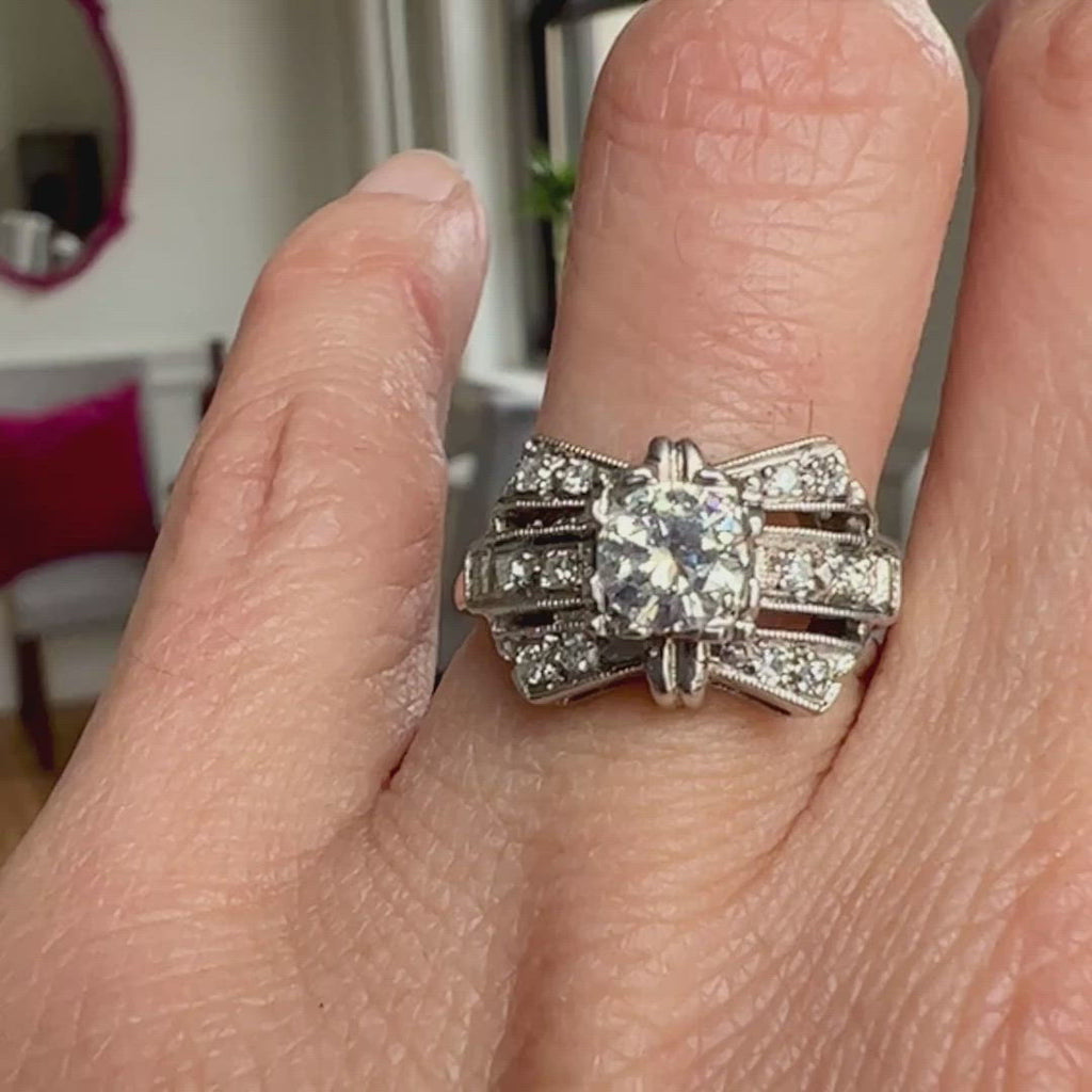 Vintage Diamond Engagement Ring sold by Doyle and Doyle an antique and vintage jewelry boutique